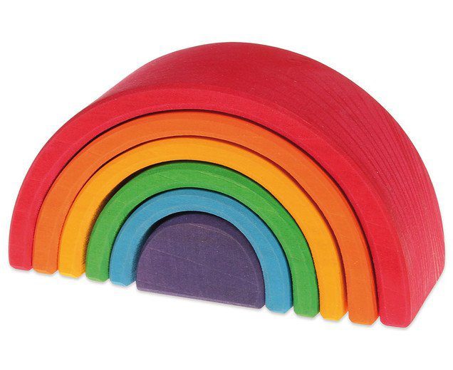 Houten speelgoed regenboog set 6 stuks - klein