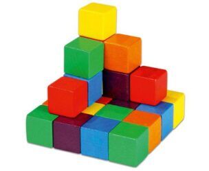 Kleine gekleurde houten blokjes 100 stuks foto 2