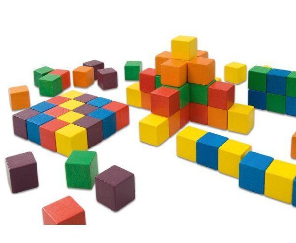 Kleine gekleurde houten blokjes 100 stuks
