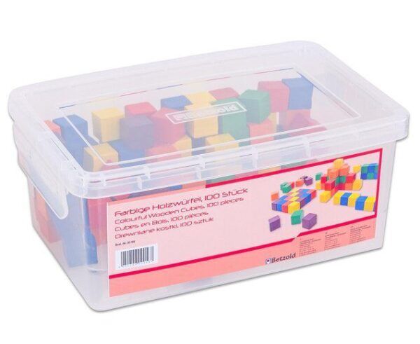 Kleine gekleurde houten blokjes 100 stuks