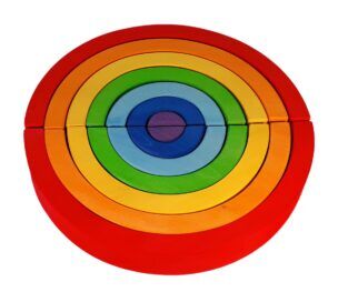 Bauspiel Houten speelgoed regenboog set 14 stuks