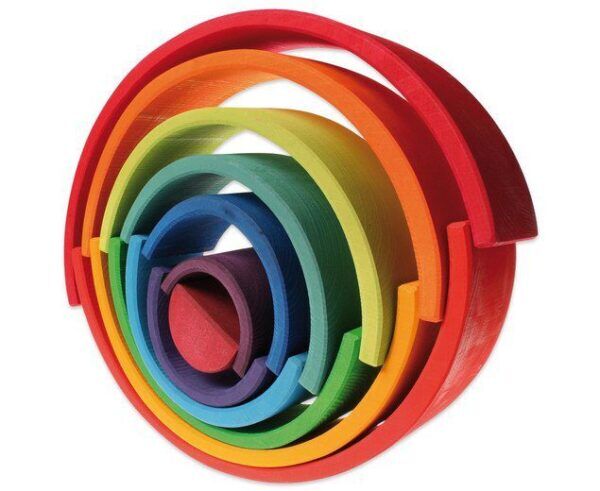 Bauspiel Houten speelgoed regenboog set 14 stuks