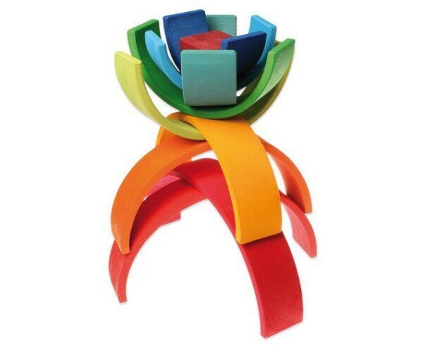 Bauspiel Houten speelgoed regenboog set 14 stuks