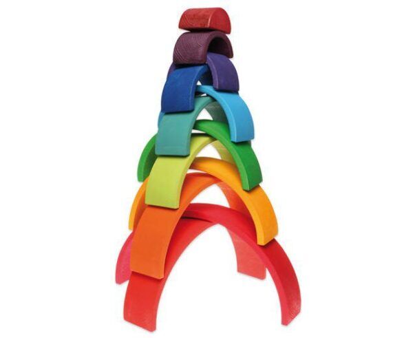 Bauspiel Houten speelgoed regenboog set 14 stuks