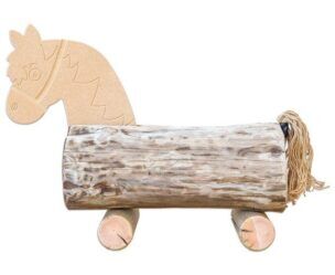 Buiten meubilair – Boomstamdier Paard