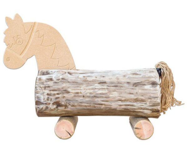 Buiten meubilair – Boomstamdier Paard