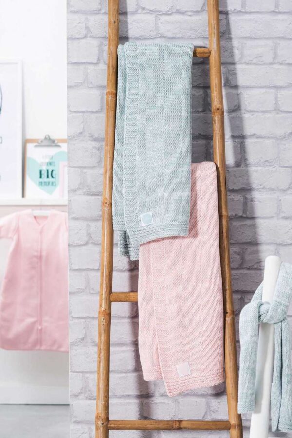 Jollein Deken Melange Knit Soft Pink – 75 x 100 cm foto 2