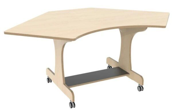 Hoogzit Ergohoektafel t.b.v. bank dubbele voetenplank – Berken