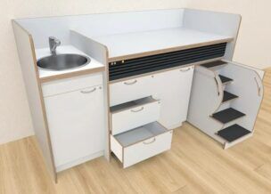Commode 200cm vast sanitair deuren