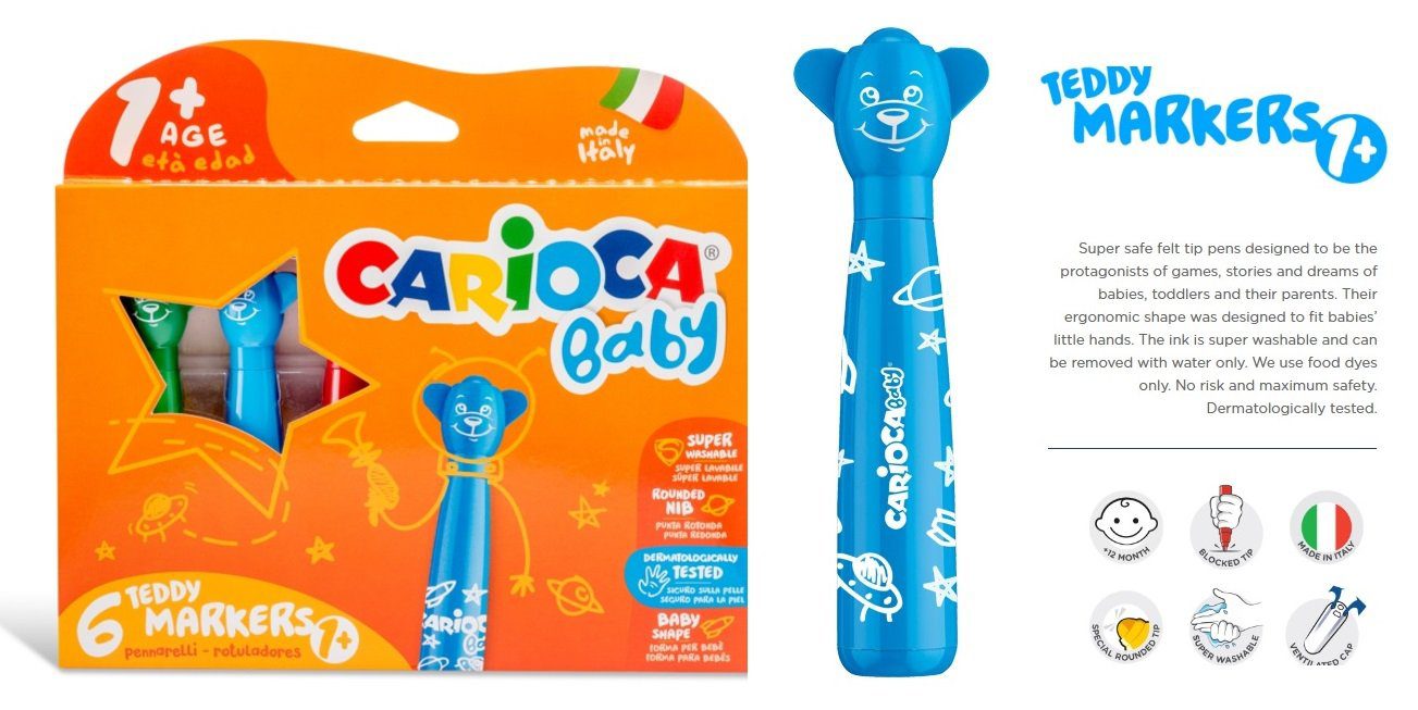 Carioca Baby Teddy Stiften 1+ Jaar, 12 stuks