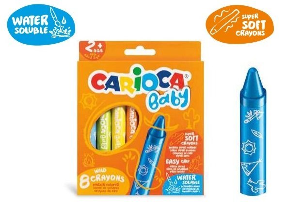 Carioca Baby Wild Waskrijt 2+, 8 stuks