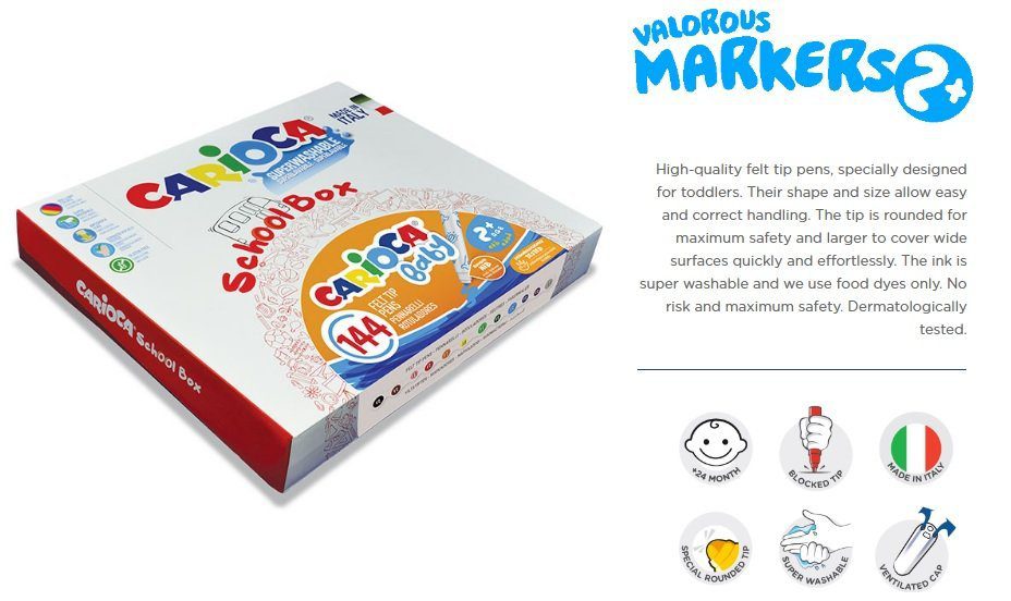 Carioca Baby Marker 2+, Schoolbox 144 stuks