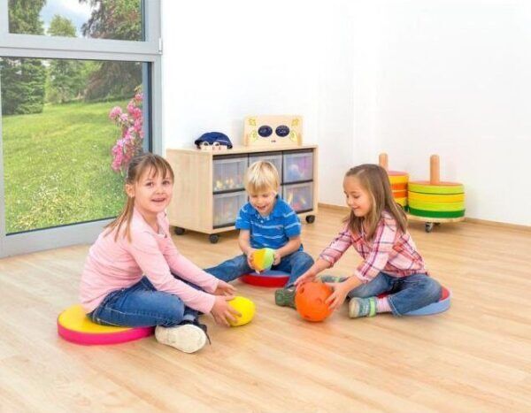 Donut zitkussenset met stapelwagen – 12 kussens