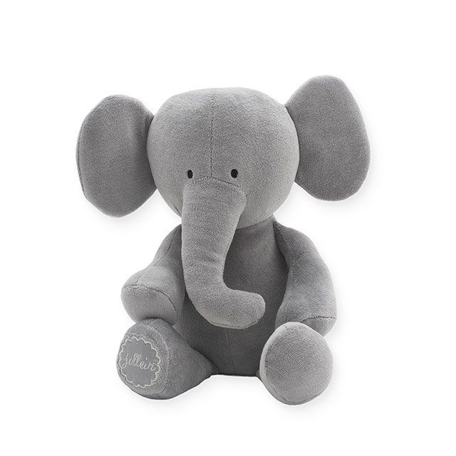 Jollein Knuffel Elephant storm grey - Velvet Olifantje grijs