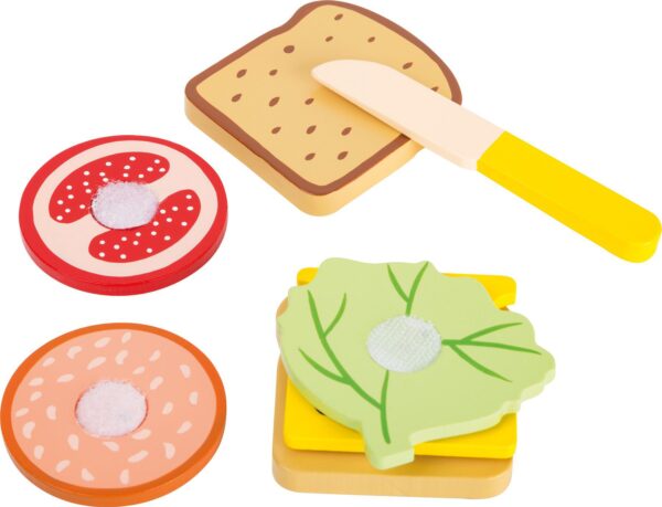 Houten keuken speelgoed – Sandwich met accessoires foto 2
