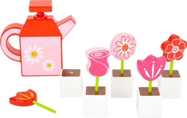 Houten speelgoed – Bloemenset met gieter en accessoires foto 2