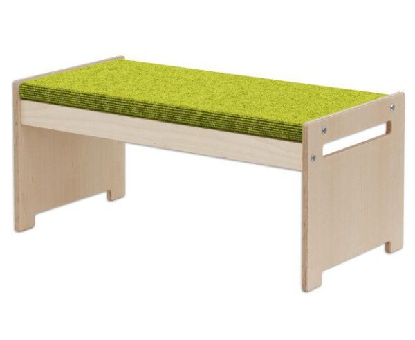 EduCasa rechthoekige bank met tapijt – Lime groen zithoogte 36 cm foto 1