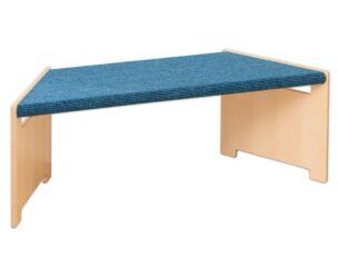 EduCasa rechthoekige bank met tapijt – Petrol zithoogte 31 cm