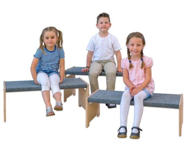 EduCasa rechthoekige bank met tapijt – Petrol zithoogte 36 cm