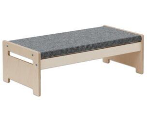 EduCasa rechthoekige bank met tapijt – Grijs zithoogte 31 cm
