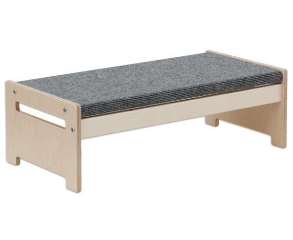 EduCasa rechthoekige bank met tapijt – Grijs zithoogte 31 cm