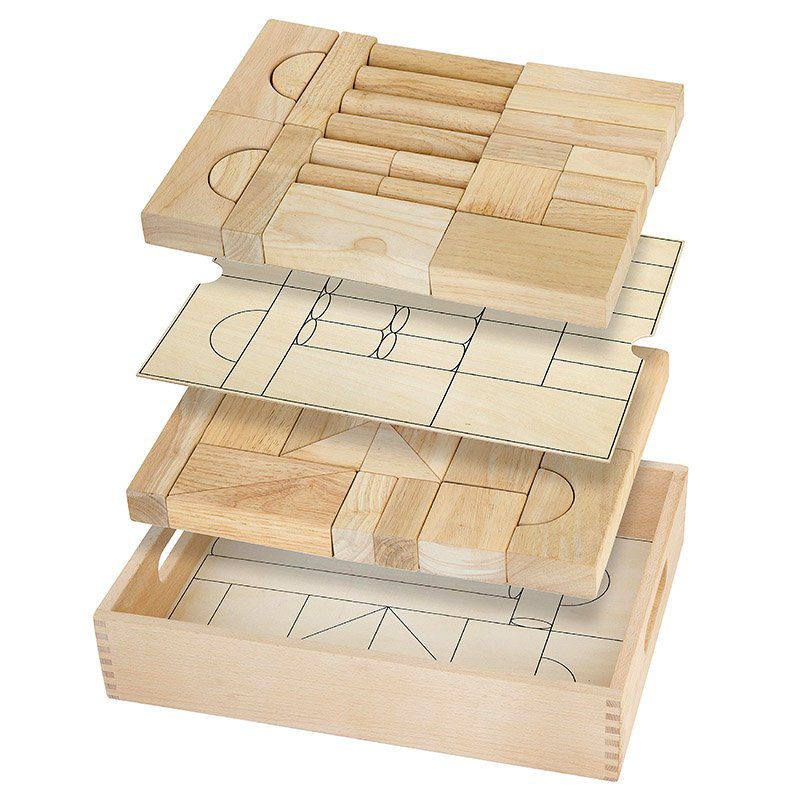 Jumboblokken in houten Kist - 46-delig
