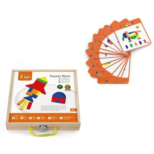 Mozaiek Magnetisch in Houten kist – 42 delig