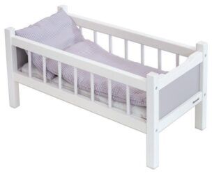 Poppenbedje Wit – Grijs met accessoires