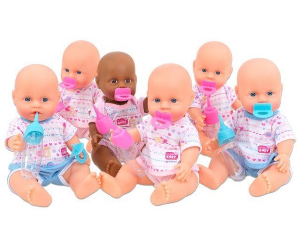 Set van 6 Babypoppen – Baby borns met accessoires foto 1