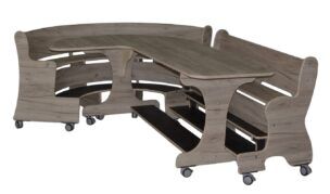 Hoogzit Ergobank halfrond – Grey Craft Oak foto 2