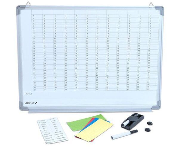 Jaarplanner, met magnetische symbolen en markeringen – 65 x 95 cm