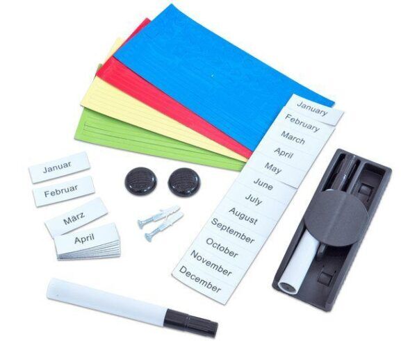 Jaarplanner, met magnetische symbolen en markeringen – 65 x 95 cm