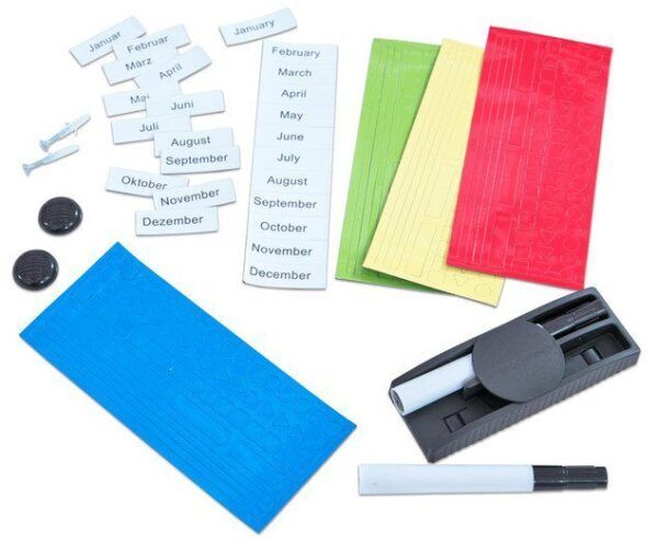 Jaarplanner, met magnetische symbolen en markeringen – 65 x 95 cm