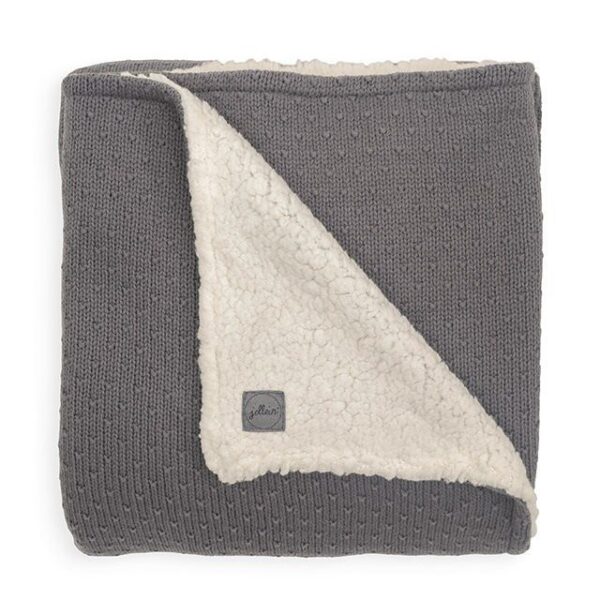 Jollein Deken teddy 100 x 150 cm Bliss knit storm grey – Grijs foto 1
