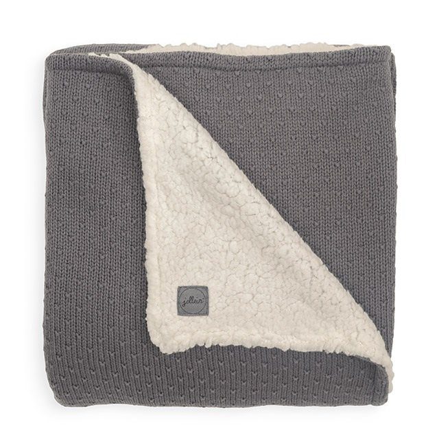 Jollein Deken teddy 100 x 150 cm Bliss knit storm grey - Grijs