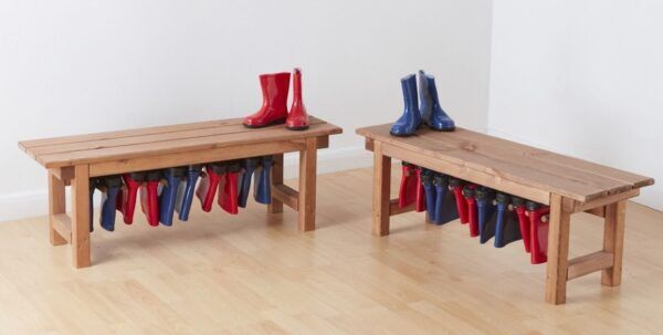 Laarzenrek – Schoenenrek met bankje – 2 stuks