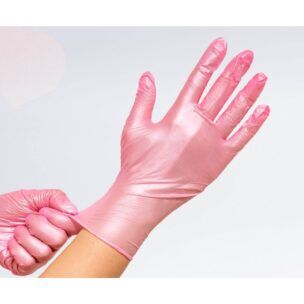 Nitril Easyglide Glamour Handschoen Roze Maat L 100 stuks