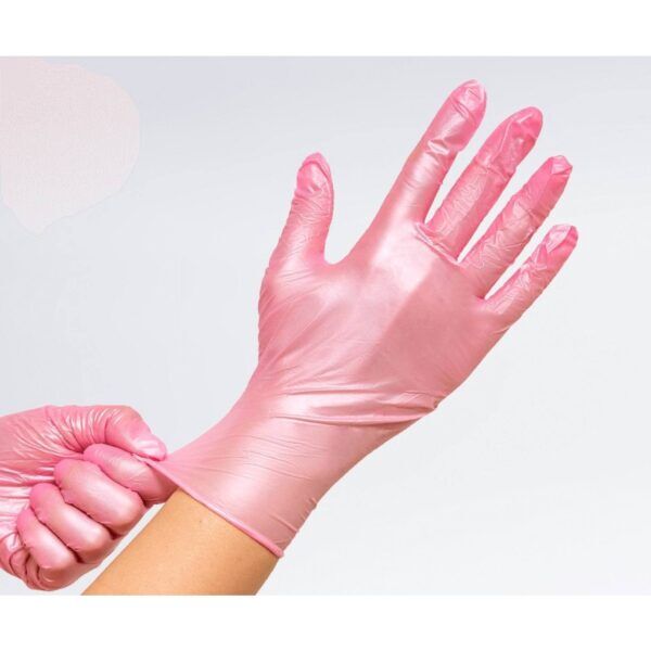 Nitril Easyglide Glamour Handschoen Roze Maat L 100 stuks