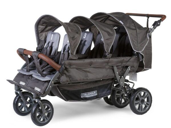 SIXSEATER WANDELWAGEN MET AUTOBRAKE + REGENHOES + ZONNEKAPPEN