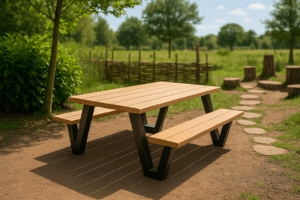 Picknicktafel Industrieel Douglas - 220 x 165 x 78 cm