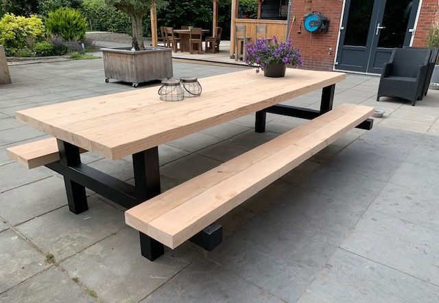 Picknicktafel Industrieel Douglas - 180 x 165 x 78 cm