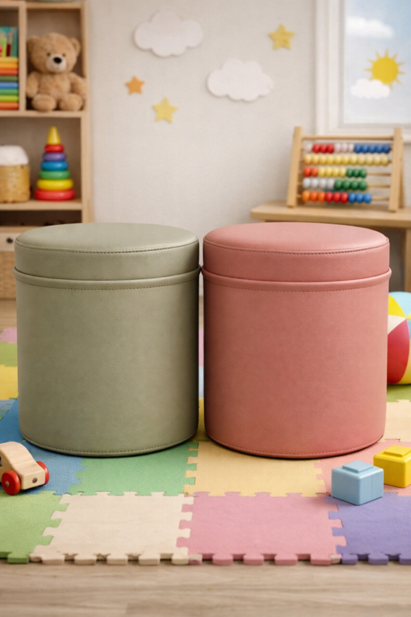 Poefje rond 30 x 30 cm – 140 kleuren beschikbaar