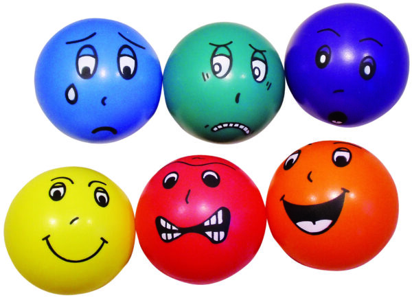 Set van 6 ballen met verschillende emoties – 20 cm foto 1