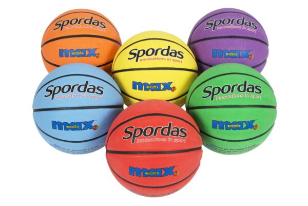 Gekleurde basketballen maat 5,  Set van 6 foto 1