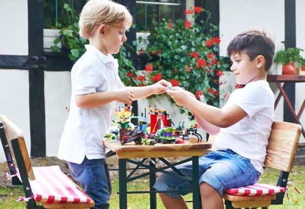 Houten opklapset 3-delig met rugleuning – picknicktafel set