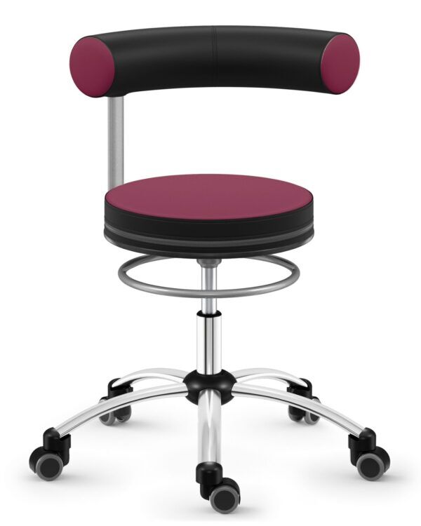 Sanus gezondheidsstoel, bureaustoel kunstleer lila zwart