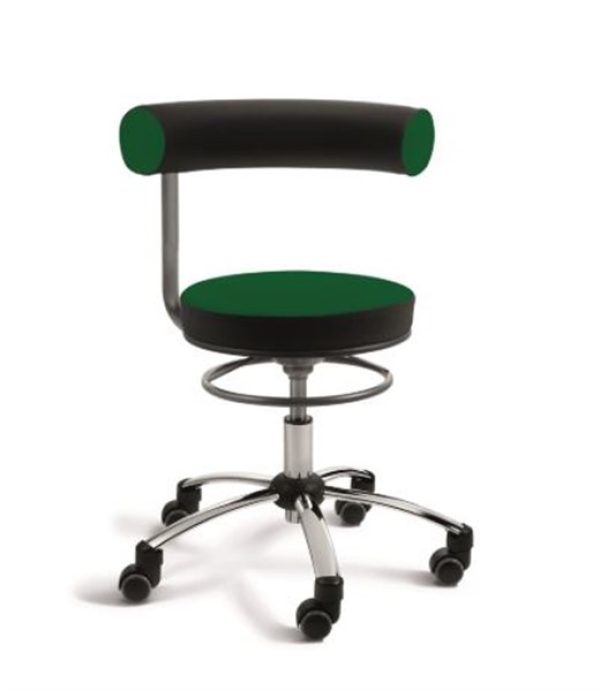 Sanus gezondheidsstoel, bureaustoel stof groen zwart foto 1