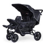 TRIPLET WANDELWAGEN + REGENHOES + ZONNEKAP - ZWART