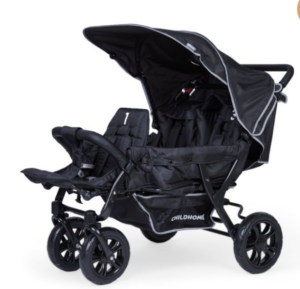 TRIPLET WANDELWAGEN + REGENHOES + ZONNEKAP - ZWART