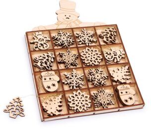 Box Houten kersthangers –  48 stuks